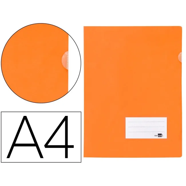 CARPETA LIDERPAPEL DOSSIER A4 UÑERO NARANJA FLUOR OPACO