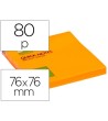 BLOC DE NOTAS ADHESIVAS QUITA Y PON Q-CONNECT 75X75 MM NARANJA NEON...