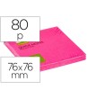 BLOC DE NOTAS ADHESIVAS QUITA Y PON Q-CONNECT 75X75 MM ROSA NEON 80...