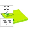 BLOC DE NOTAS ADHESIVAS QUITA Y PON Q-CONNECT 75X75 MM VERDE NEON 8...