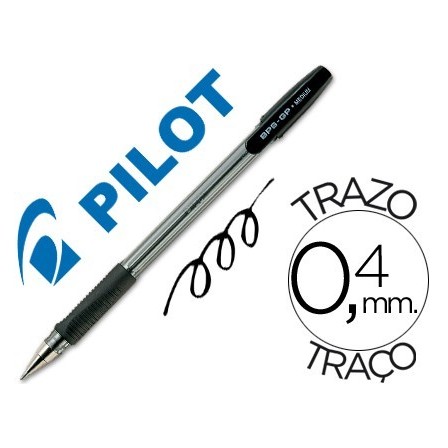 BOLIGRAFO PILOT BPS-GP NEGRO -SUJECION DE CAUCHO -TINTA BASE DE ACE...