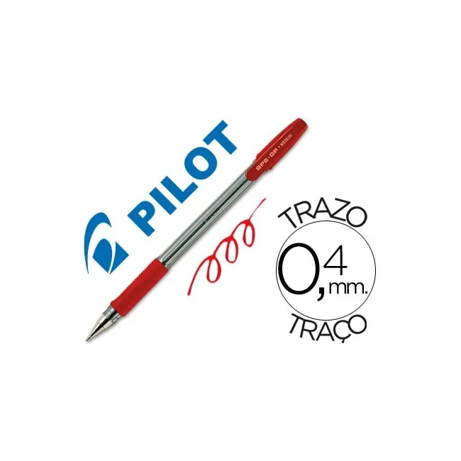 BOLIGRAFO PILOT BPS-GP ROJO -SUJECION DE CAUCHO -TINTA BASE DE ACEI...