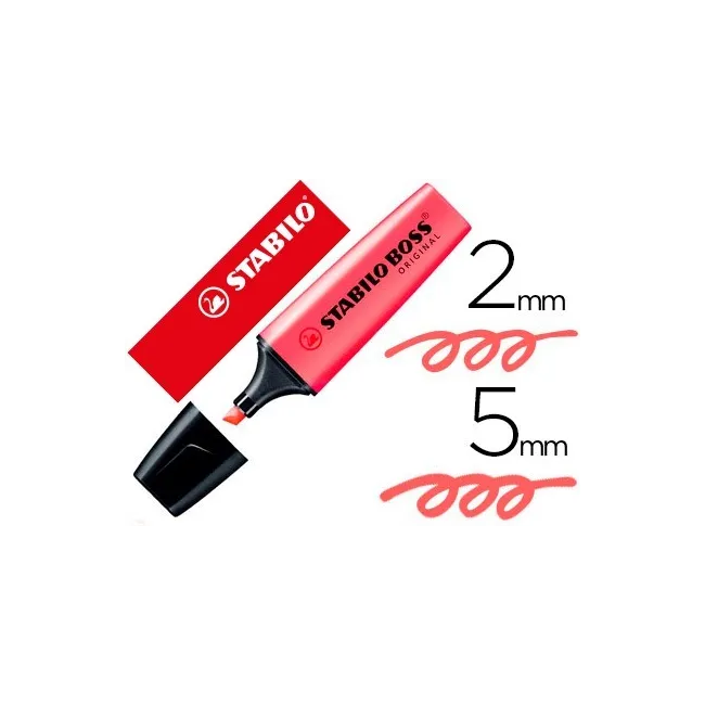 ROTULADOR STABILO BOSS FLUORESCENTE 70 ROJO