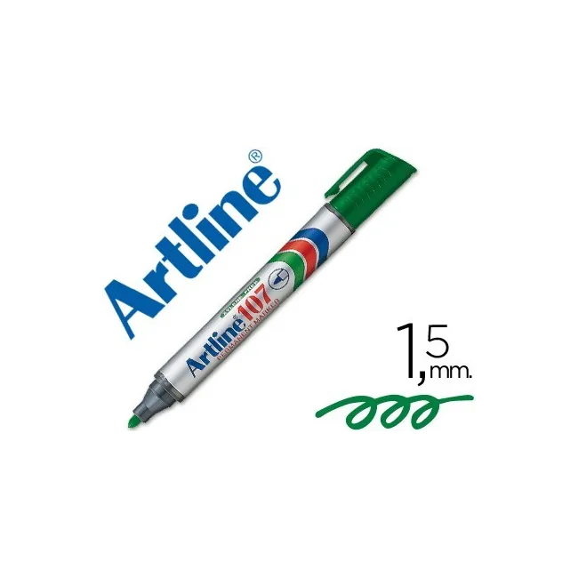 ROTULADOR ARTLINE MARCADOR PERMANENTE 107 VERDE -PUNTA REDONDA