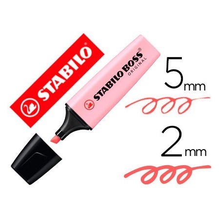 ROTULADOR STABILO BOSS PASTEL FLUORESCENTE 70 RUBOR ROSA