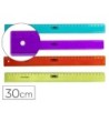 REGLA MOR 30 CM PLASTICO COLORES SURTIDOS GRADUADA Y BISELADA