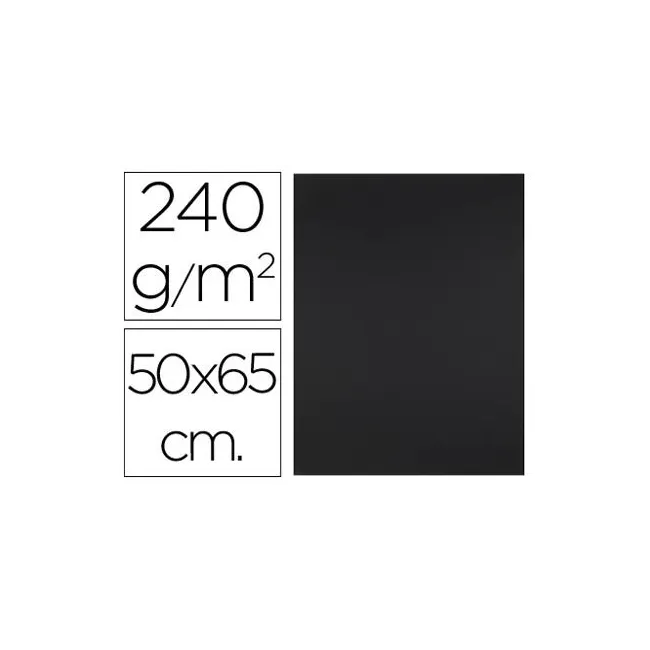 CARTULINA LIDERPAPEL 50X65 CM 240G/M2 NEGRO