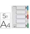 SEPARADOR ESSELTE PLASTICO JUEGO DE 5 SEPARADORES DIN A4 CON 5 COLO...