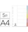 SEPARADOR Q-CONNECT CARTULINA JUEGO DE 5 SEPARADORES DIN A4 -MULTIT...