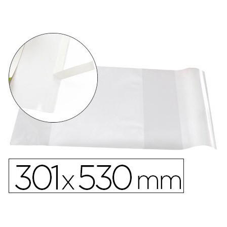 FORRALIBRO LIDERPAPEL Nº30 CON SOLAPA AJUSTABLE ADHESIVO 296 X 530 MM