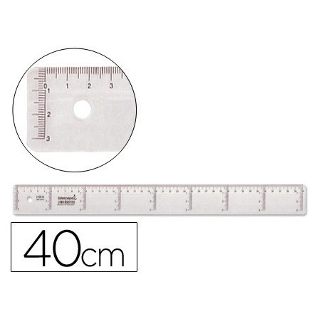 REGLA LIDERPAPEL 40 CM PLASTICO CRISTAL