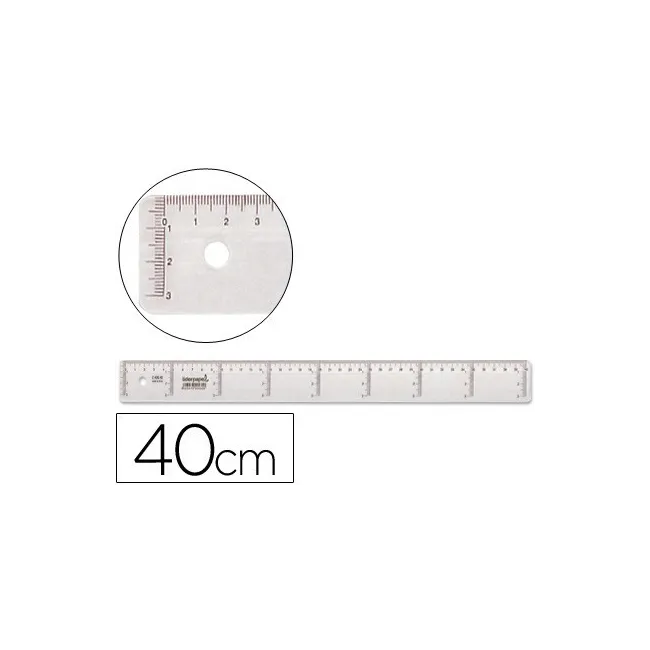 REGLA LIDERPAPEL 40 CM PLASTICO CRISTAL