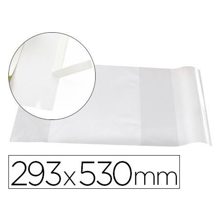 FORRALIBRO LIDERPAPEL Nº29 CON SOLAPA AJUSTABLE ADHESIVO 285 X 530 MM