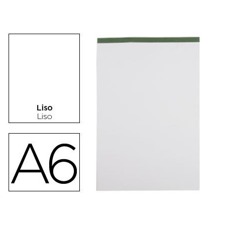 BLOC NOTAS LIDERPAPEL LISO A6 80 HOJAS 60 G/M2 PERFORADO SIN TAPA