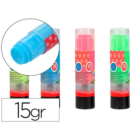 PEGAMENTO LIDERPAPEL EN BARRA 15 GR TRAZO MAGICO COLOR NEON SURTIDO...