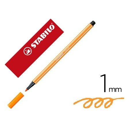 ROTULADOR STABILO ACUARELABLE PEN 68 NARANJA NEON 1 MM