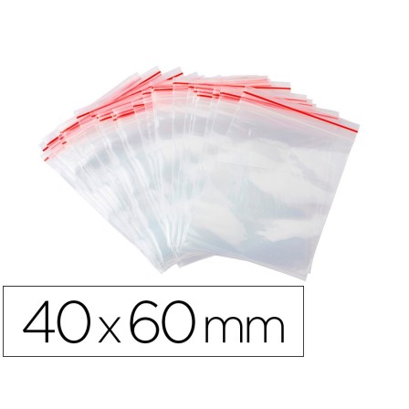 BOLSA PLASTICO AUTOCIERRE Q-CONNECT 40X60 MM PAQUETE DE 100 UNIDADES