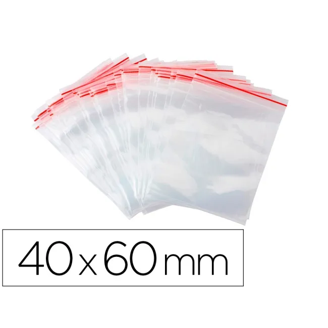 BOLSA PLASTICO AUTOCIERRE Q-CONNECT 40X60 MM PAQUETE DE 100 UNIDADES