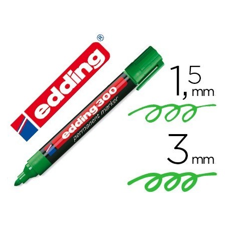 ROTULADOR EDDING MARCADOR PERMANENTE 300 VERDE PUNTA REDONDA 1,5-3 MM