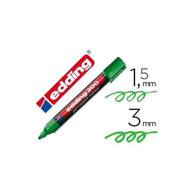 ROTULADOR EDDING MARCADOR PERMANENTE 300 VERDE PUNTA REDONDA 1,5-3 MM