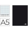 LIBRETA LIDERPAPEL TAPA NEGRA A5 80 HOJAS 60G/M2 CUADRO 5MM CON DOB...