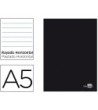 LIBRETA LIDERPAPEL TAPA NEGRA A5 80 HOJAS 60G/M2 HORIZONTAL CON DOB...