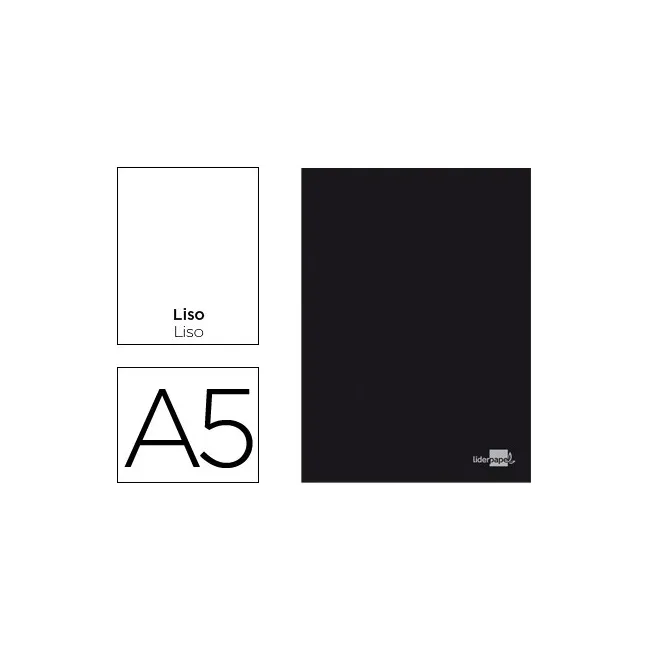 LIBRETA LIDERPAPEL TAPA NEGRA A5 80 HOJAS 60G/M2 LISO SIN MARGEN