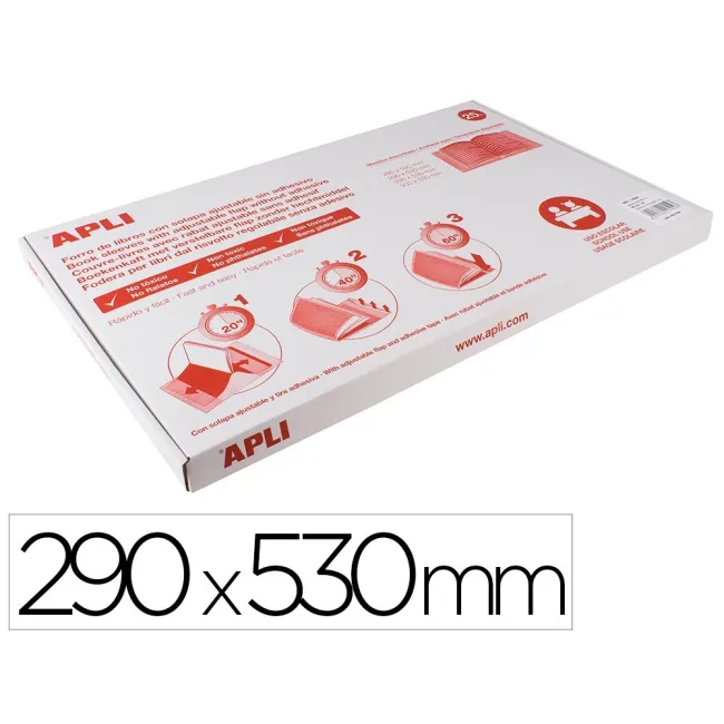 FORRALIBRO PVC CON SOLAPA AJUSTABLE ADHESIVO 290X530 MM APLI