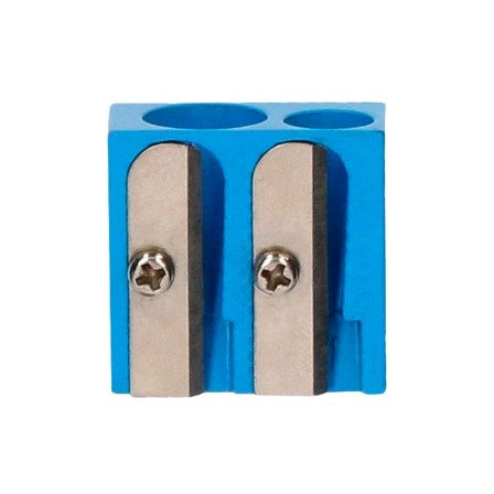 SACAPUNTAS LIDERPAPEL METALICO CUÑA 2 USOS COLOR AZUL