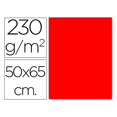 CARTULINA FLUORESCENTE ROJA 50X65 CM