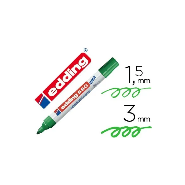 ROTULADOR EDDING PARA PIZARRA BLANCA 660 COLOR VERDE PUNTA REDONDA ...