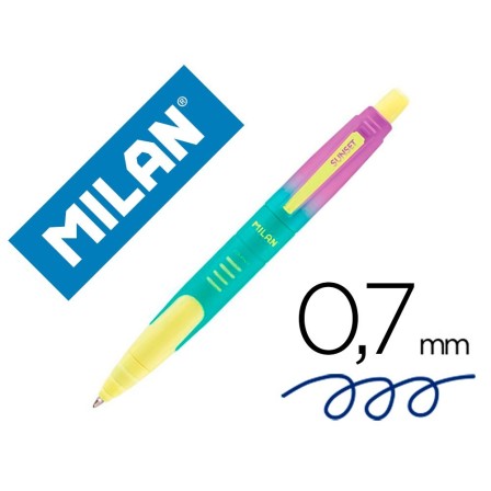 BOLIGRAFO MILAN COMPACT SUNSET RETRACTIL TINTA AZUL PUNTA 1 MM COLO...