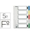 SEPARADOR ESSELTE PLASTICO JUEGO DE 5 SEPARADORES FOLIO CON 5 COLOR...
