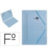 CARPETA LIDERPAPEL GOMAS FOLIO SENCILLA CARTON PINTADO AZUL