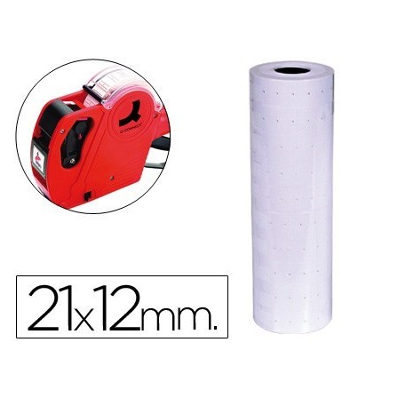 ETIQUETAS Q-CONNECT BLANCA 21 X 12 MM LISA -ROLLO 1000 ETIQUETAS PA...