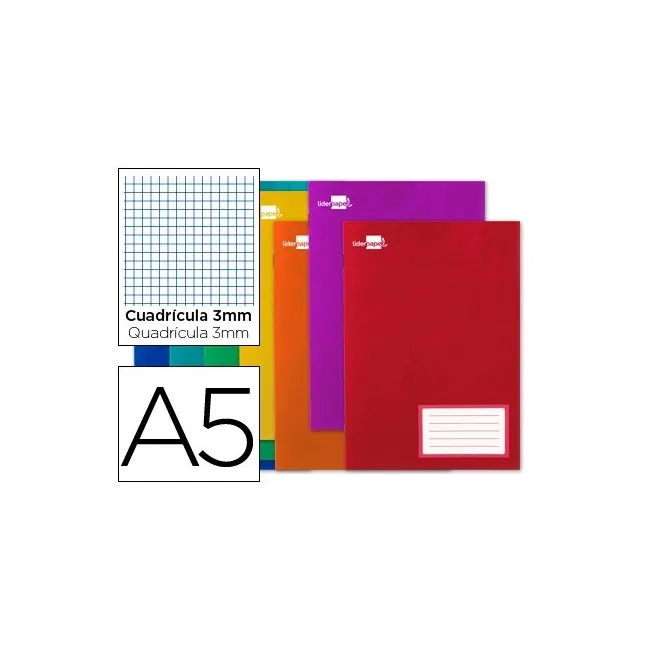 LIBRETA LIDERPAPEL WRITE A5 32 HOJAS 60G/M2CUADRO 3MM CON MARGEN