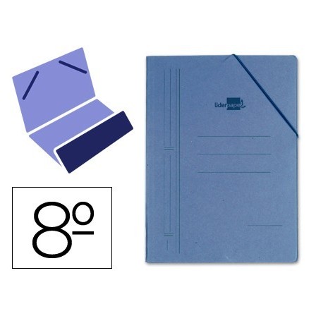 CARPETA LIDERPAPEL GOMAS OCTAVO BOLSA CARTON COMPACTO AZUL