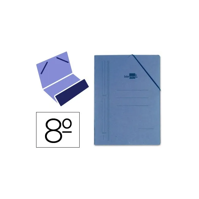 CARPETA LIDERPAPEL GOMAS OCTAVO BOLSA CARTON COMPACTO AZUL