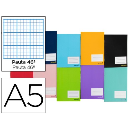 LIBRETA LIDERPAPEL WRITE A5 32 HOJAS 60 G/M2 RAYADO Nº 46 COLORES S...