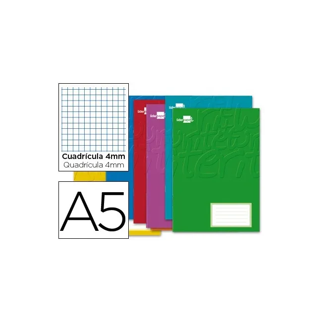 LIBRETA LIDERPAPEL WRITE A5 32 HOJAS 60G/M2CUADRO 4MM CON MARGEN