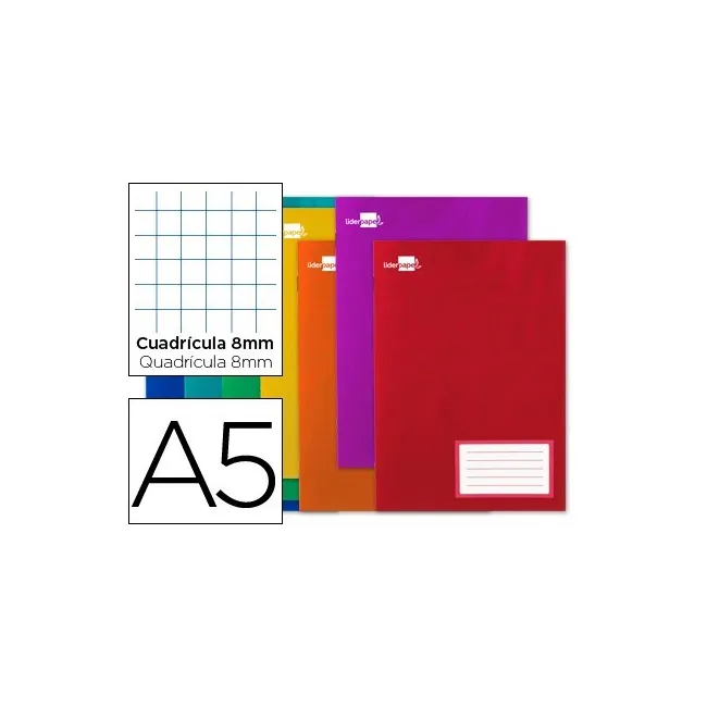 LIBRETA LIDERPAPEL WRITE A5 32 HOJAS 60G/M2CUADRO 8MM CON MARGEN