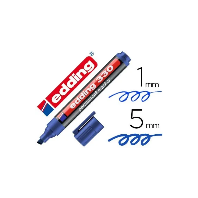 ROTULADOR EDDING MARCADOR PERMANENTE 330 AZUL PUNTA BISELADA 1-5 MM...