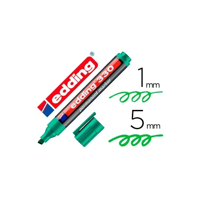 ROTULADOR EDDING MARCADOR PERMANENTE 330 VERDE PUNTA BISELADA 1-5 M...