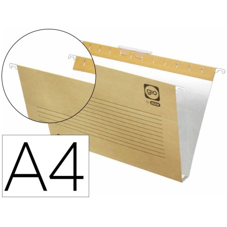 CARPETA COLGANTE GIO DIN A4 VISOR SUPERIOR CORTO CRISTAL KRAFT BICO...