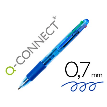 BOLIGRAFO Q-CONNECT 4 EN 1 TINTA 4 COLORES RETRACTIL -CON SUJECION ...
