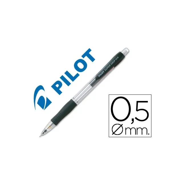 PORTAMINAS PILOT SUPER GRIP NEGRO 0,5 MM SUJECION DE CAUCHO