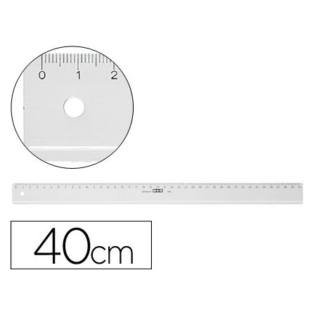 REGLA MOR 40 CM PLASTICO TRANSPARENTE