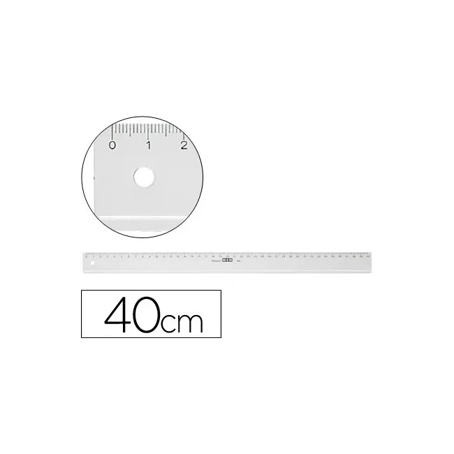 REGLA MOR 40 CM PLASTICO TRANSPARENTE