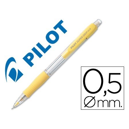 PORTAMINAS PILOT SUPER GRIP AMARILLO 0,5 MM SUJECION DE CAUCHO