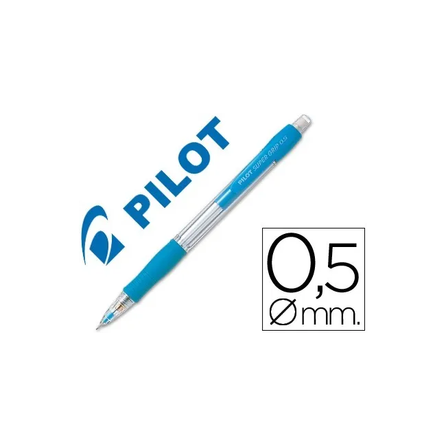 PORTAMINAS PILOT SUPER GRIP CELESTE 0,5 MM SUJECION DE CAUCHO